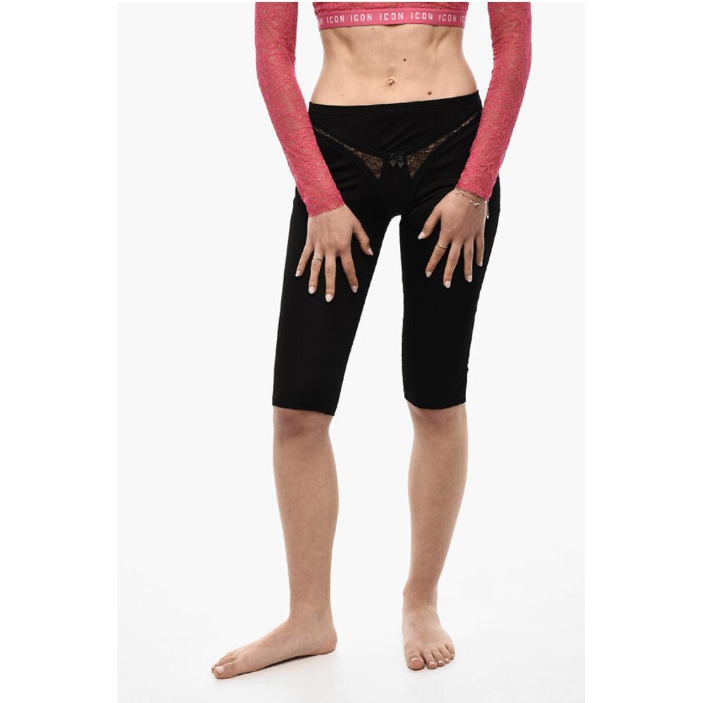 Dsquared² Satin Shorts with Lingerie Detail