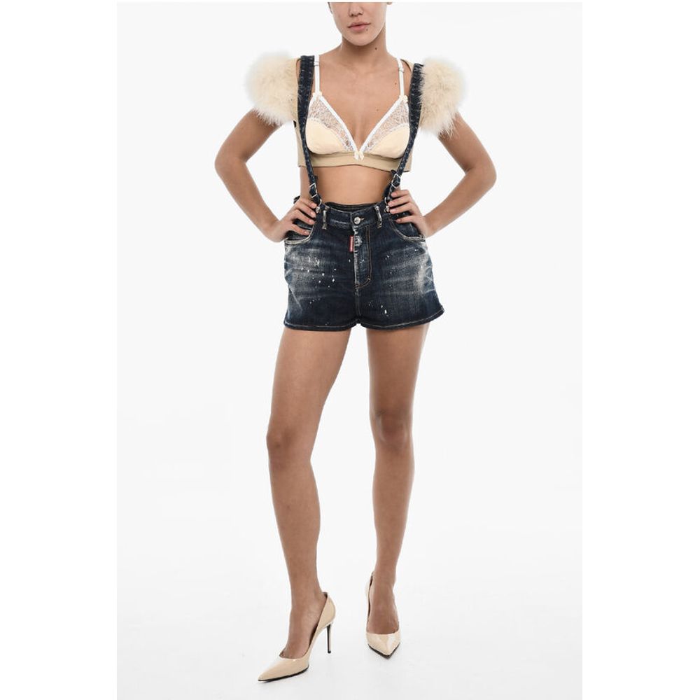 Dsquared² Denim Shorts with Suspenders