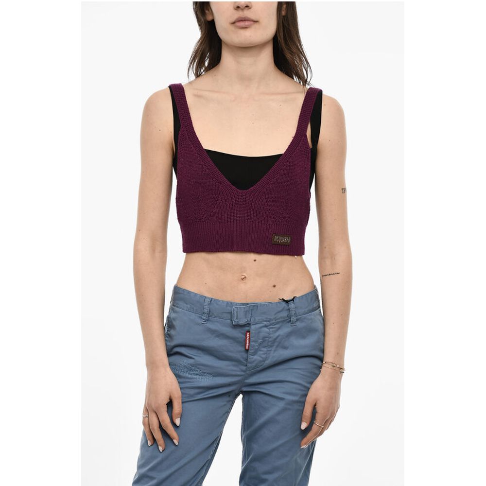 Dsquared² Wool Knit Cropped Top