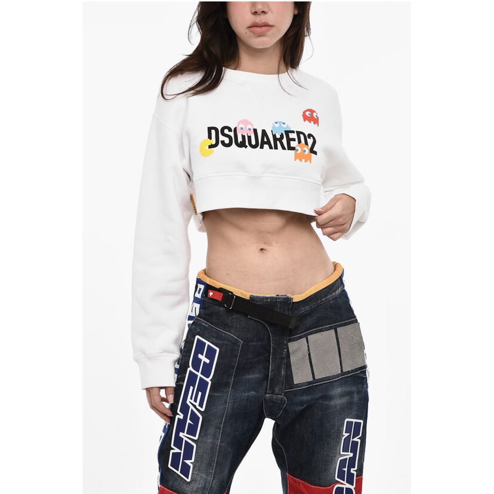 Dsquared² Pac-Man Cropped Crew-neck Sweatshirt