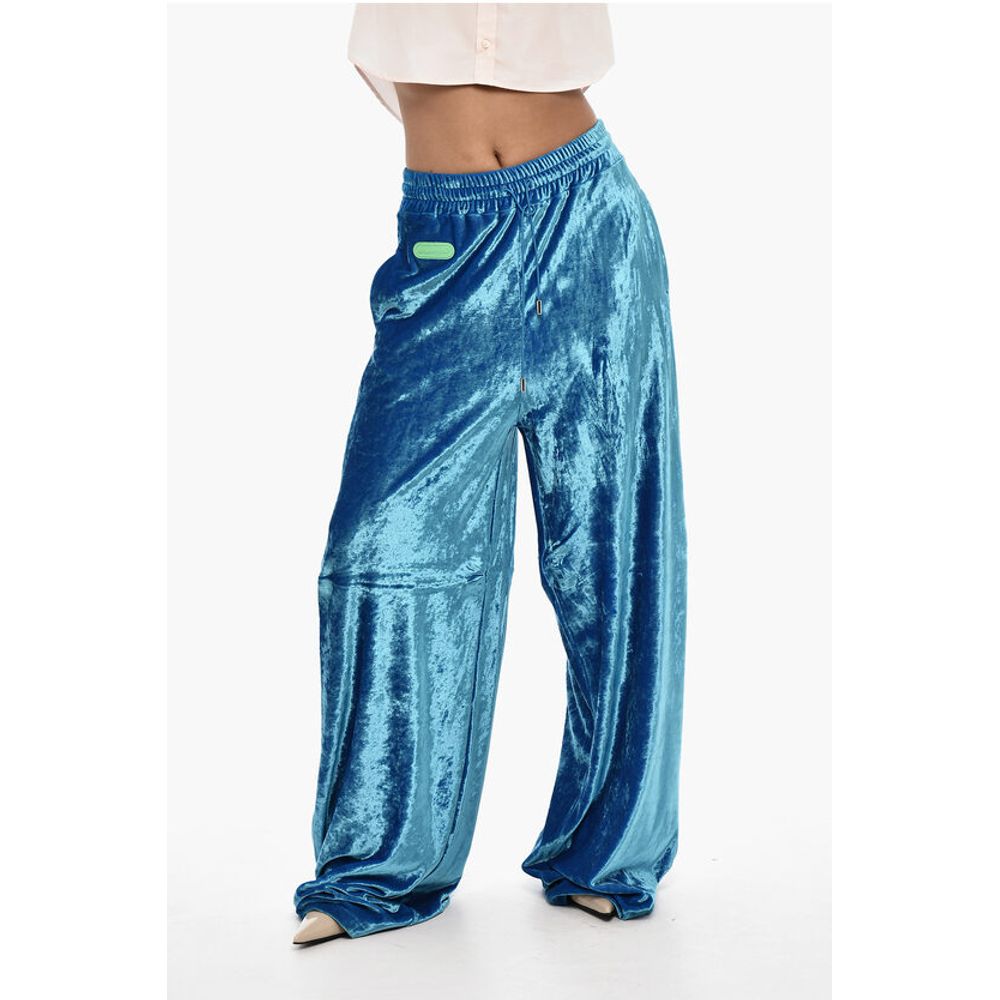 Dsquared² Loose Fit Velvet Pants with Drawstring Waist