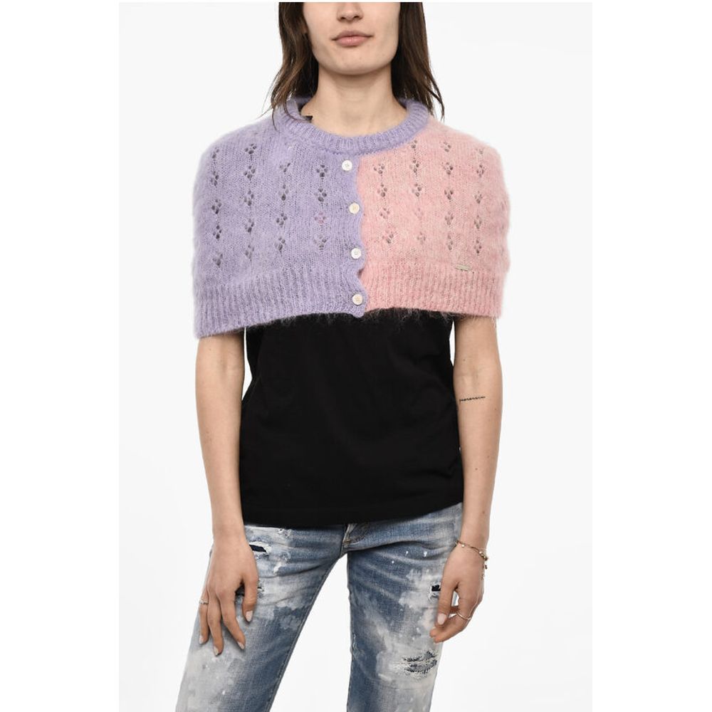 Dsquared² Two-Tone Cropped Cape with Cut Out Details