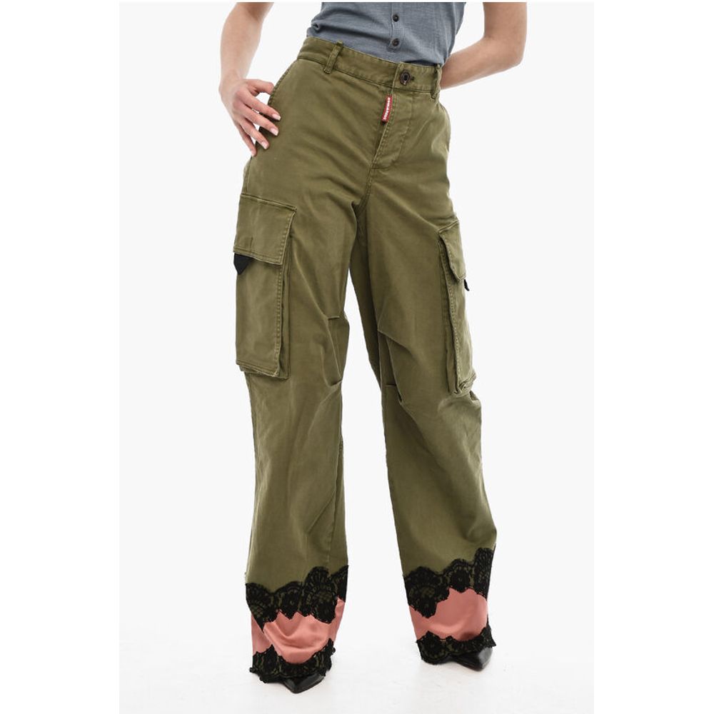Dsquared² High-Waisted Cargo Pants With Satin Hem