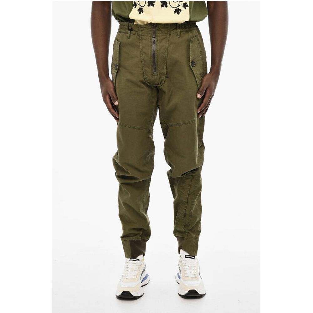 Dsquared² Cotton Twill Cargo Pants with Zip Frontal