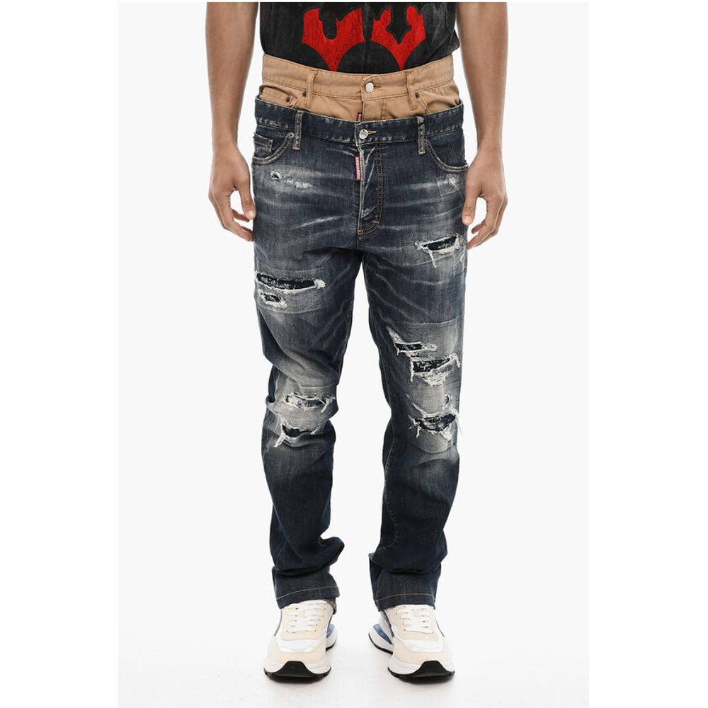 Dsquared² Double Fabric Distressed Jeans