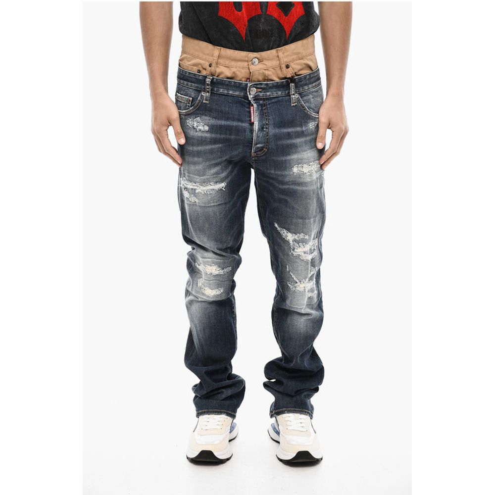 Dsquared² Double Fabric Distressed Jeans