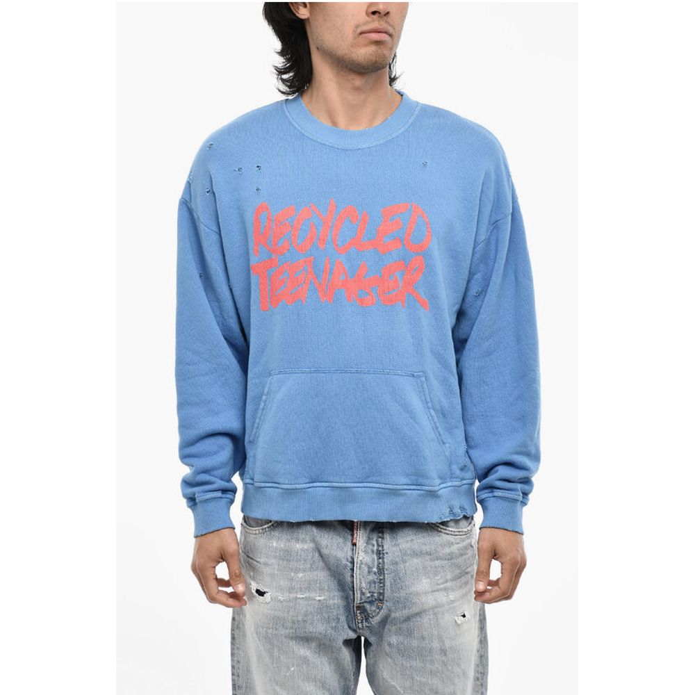 Dsquared² Vintage Effect Crew-neck Sweatshirt with Patch Pocket