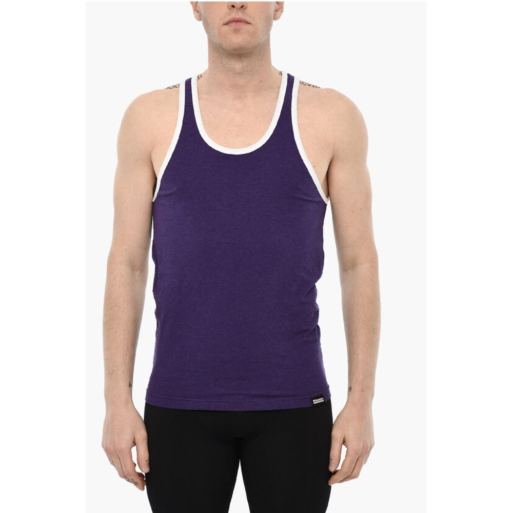 Dsquared² Cotton Underwear Tank Top With Contrasting Trim