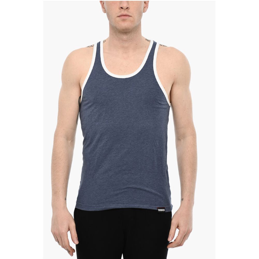 Dsquared² Cotton Underwear Tank Top With Contrasting Trim