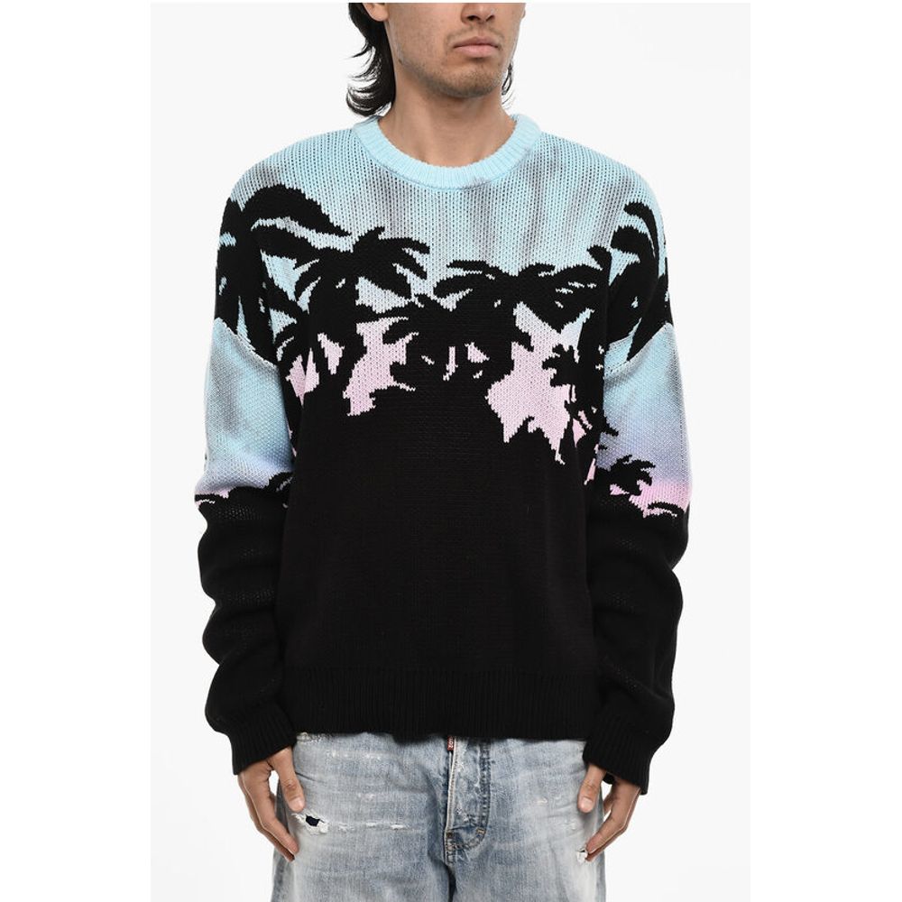 Dsquared² Tricolor Cotton Crew-neck Sweater