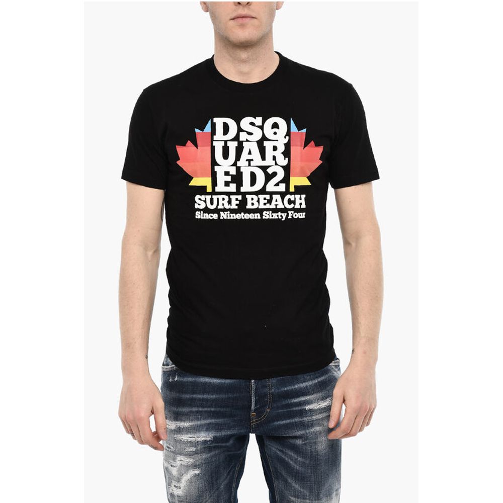Dsquared² Cotton Crew-neck T-shirt with Frontal Maxi Print