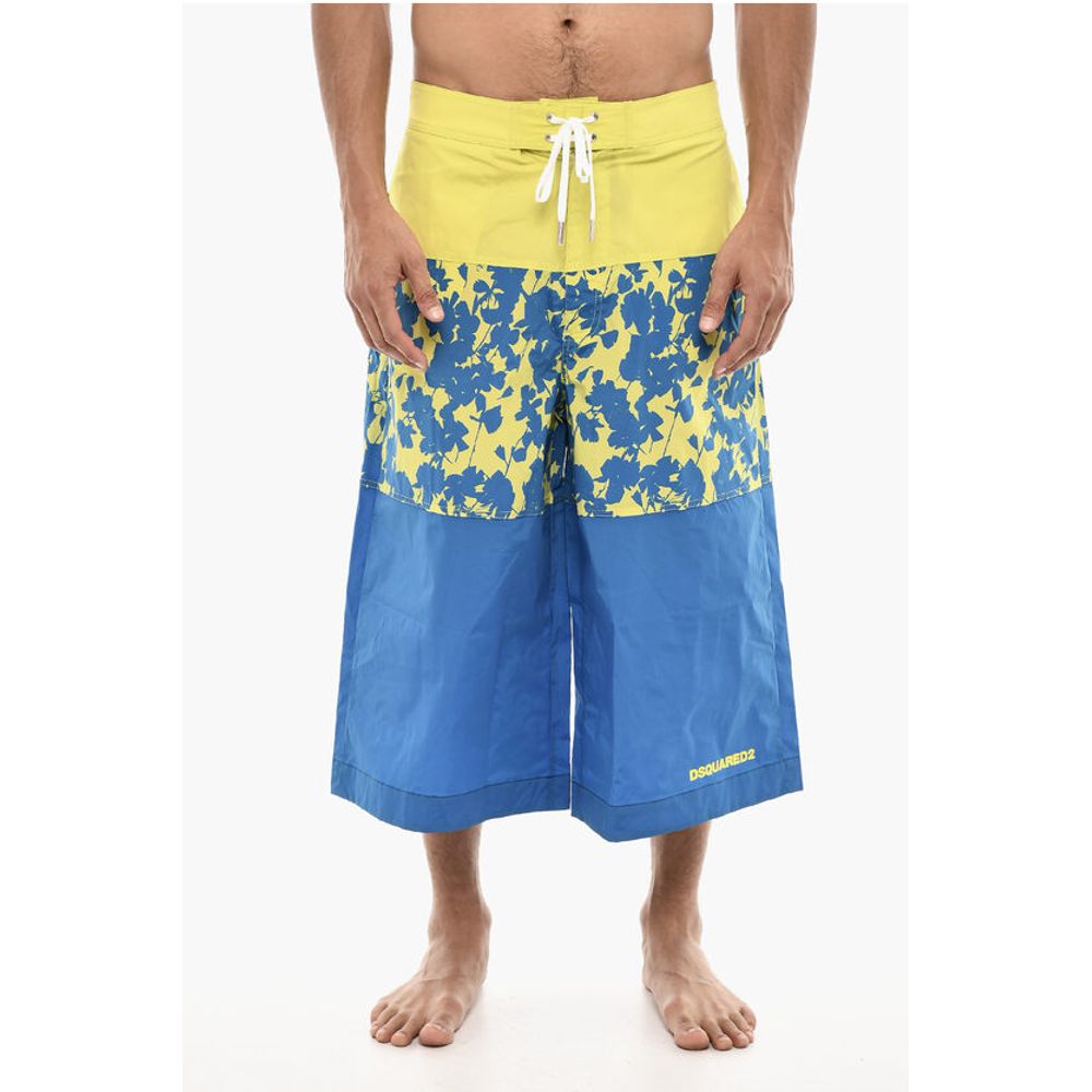 Dsquared² Maxi Swim Shorts With Floral Print