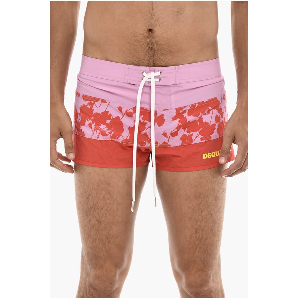 Dsquared² Logoed Swim Short with Floral Motif