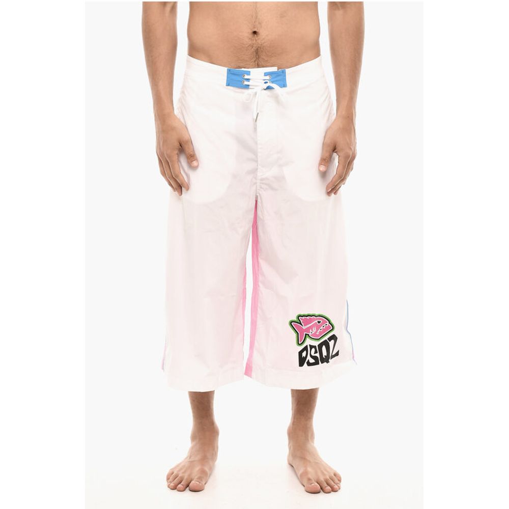 Dsquared² Logo Print PIRANHA Swim Shorts
