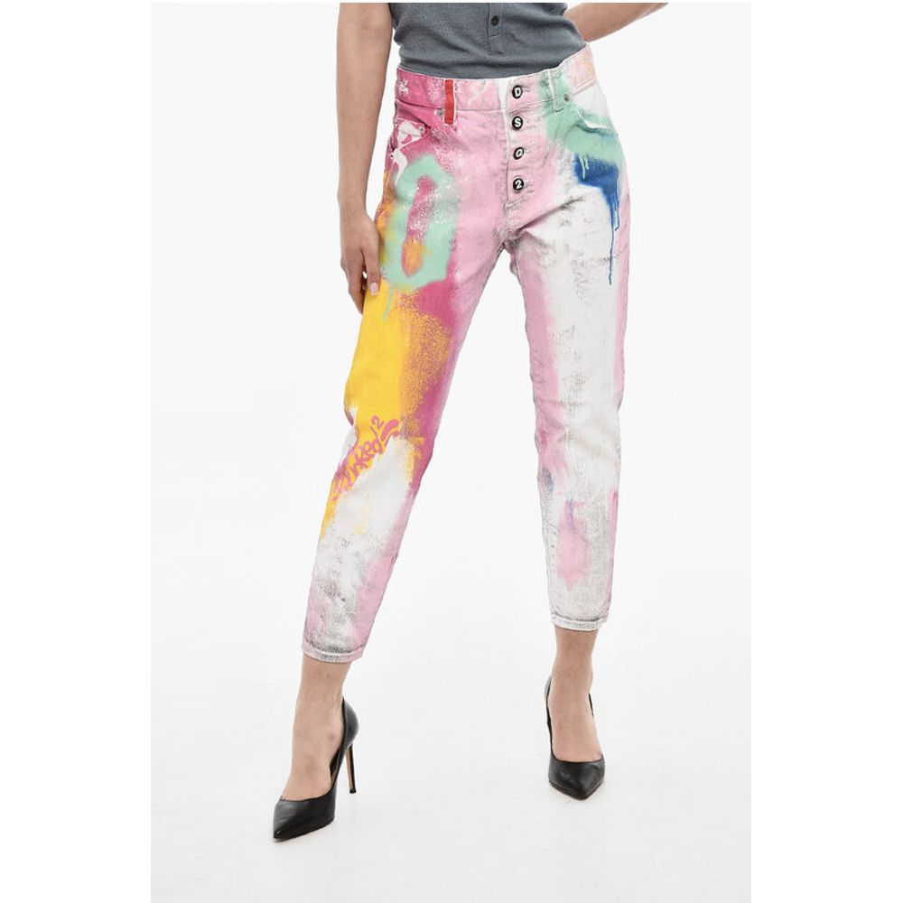 Dsquared² Cropped DAN Jeans Paint Effect