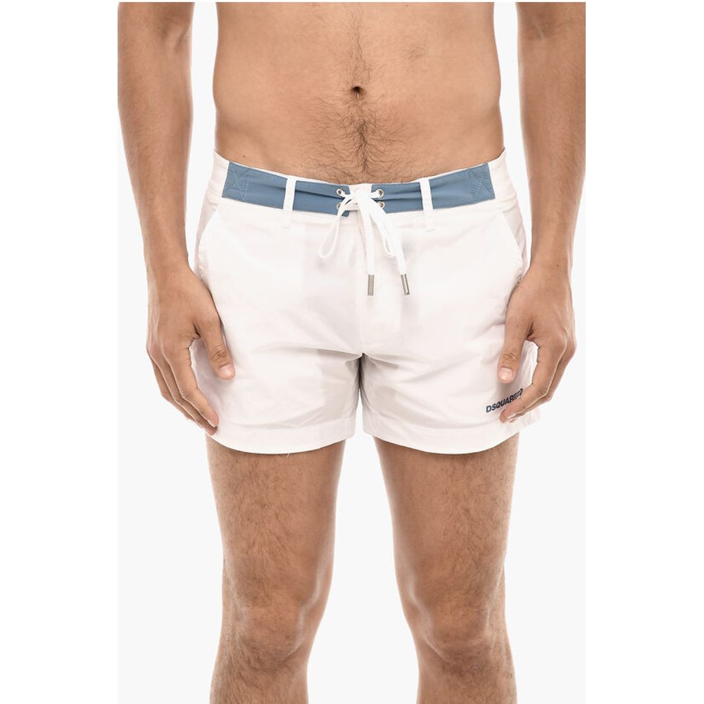 Dsquared² Contrasting Bands MIDI Swim Shorts