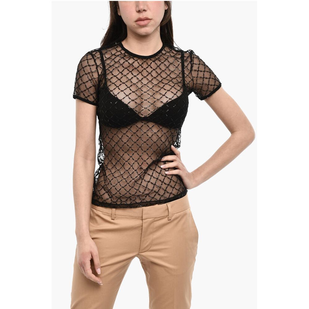 Dsquared² Sequined Sheer Top