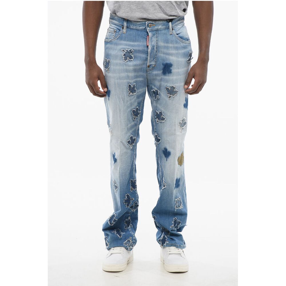 Dsquared² All-Over Patched LEAF Roadie Fit Denims 22cm