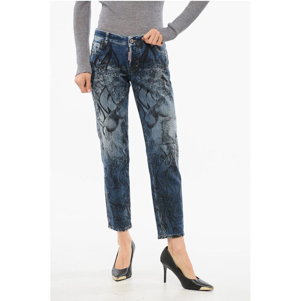 Dsquared² Slim Fit INK Tattoo Printed Denims 15cm