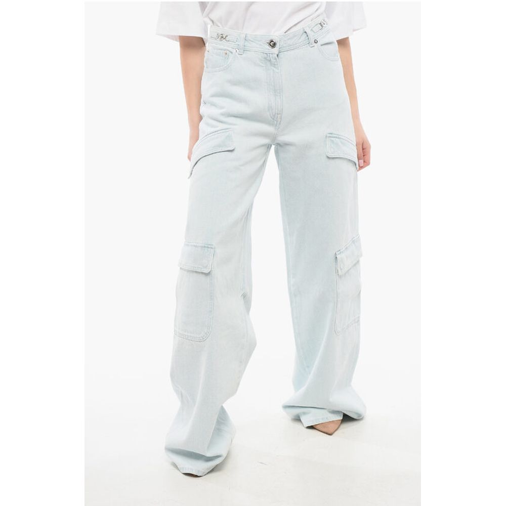 Versace Medusa Cargo Denims with Light Wash