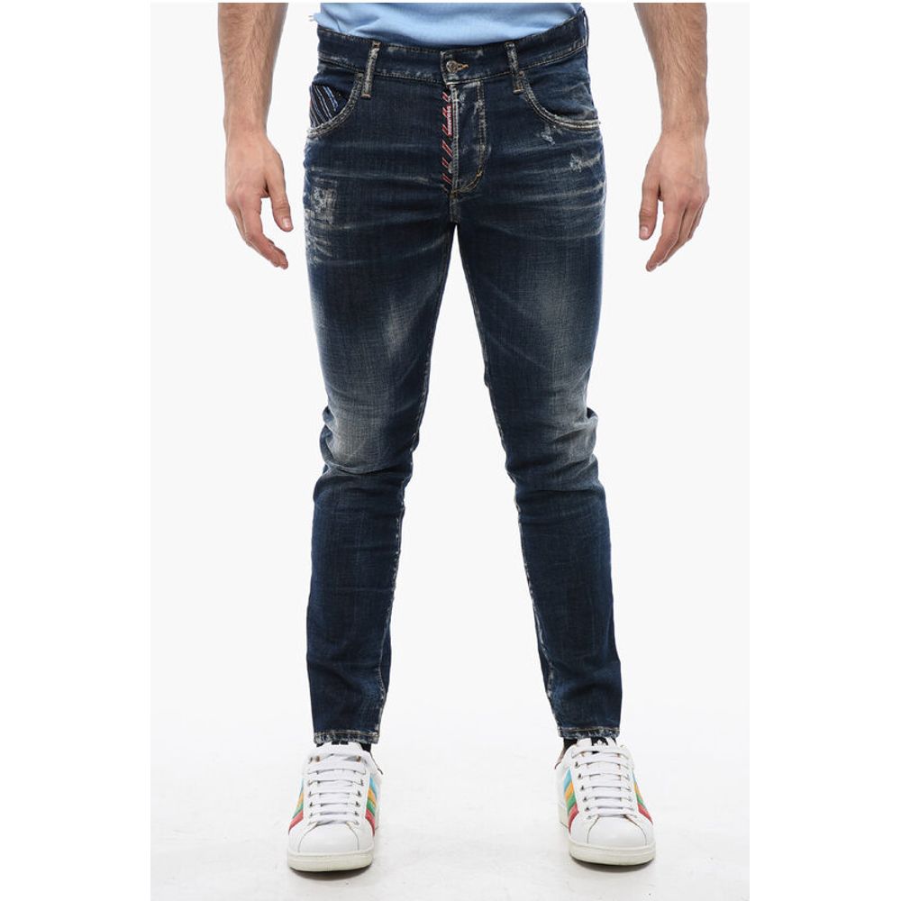 Dsquared² Distressed SKATER Denims with Dark Wash