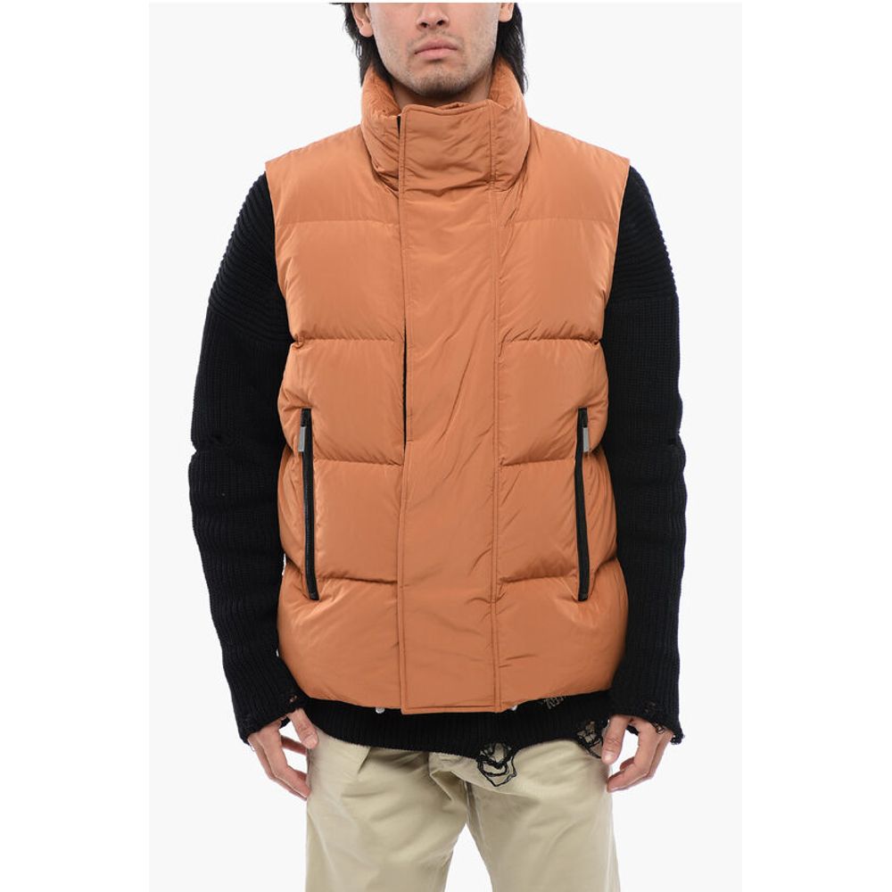 Dsquared² Sleeveless Down Jacket with Logoed Velcro