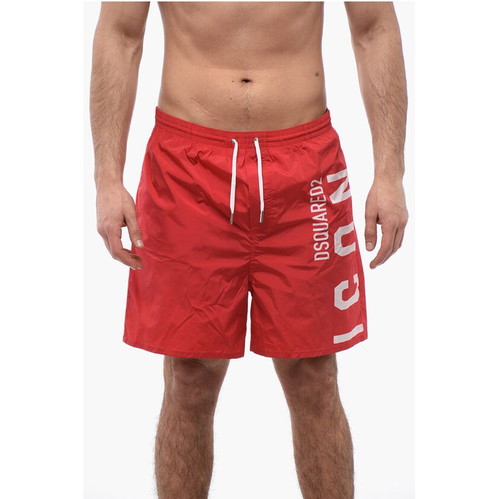 Dsquared² ICON Nylon Swim Shorts with Maxi Printed Logo