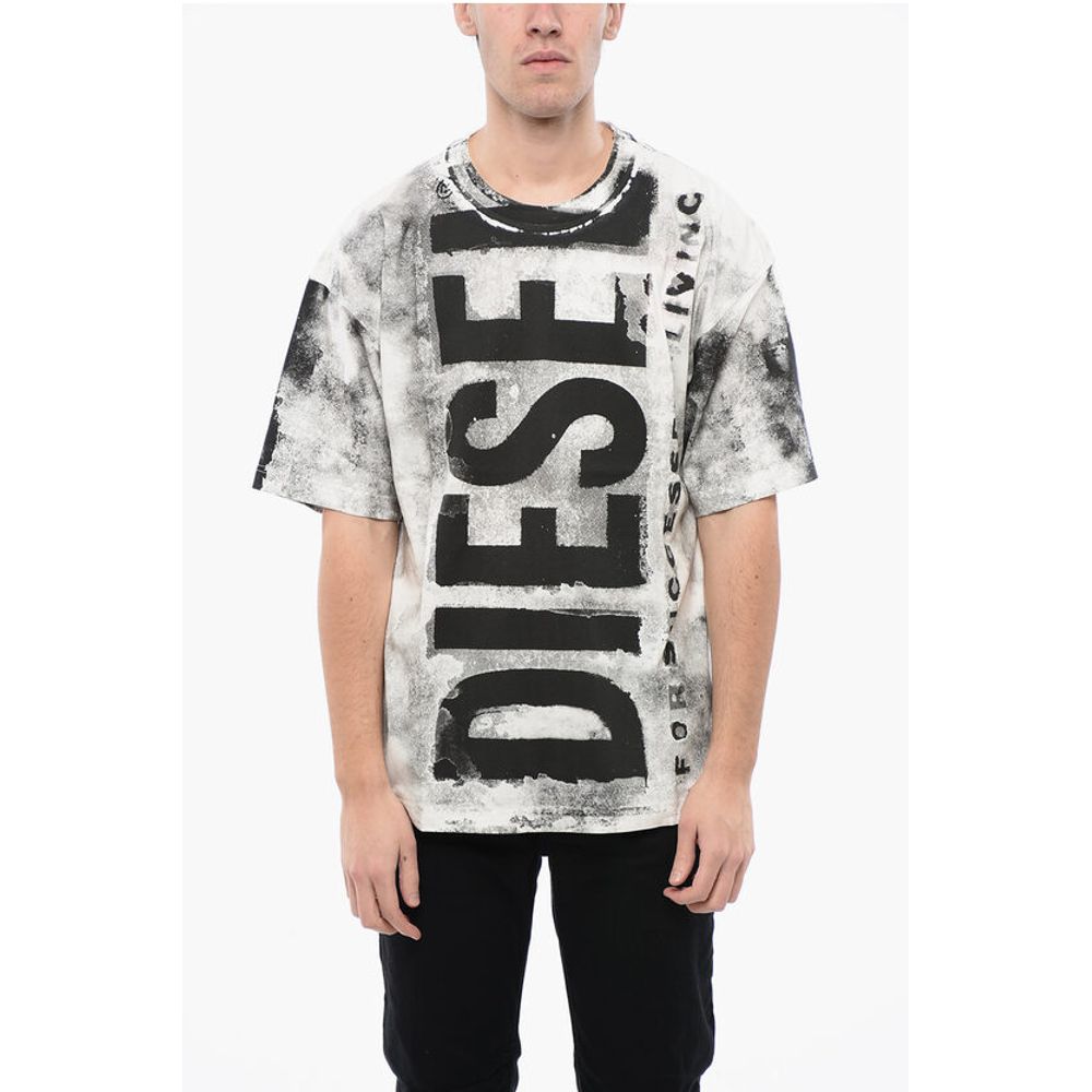 Diesel RED TAG Cotton T-BOXT-BISC Crew-neck T-shirt with Frontal Lo