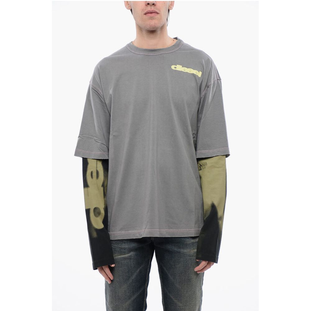 Diesel RED TAG Acid Wash Effect T-WESHER-N3 Crew-neck T-shirt