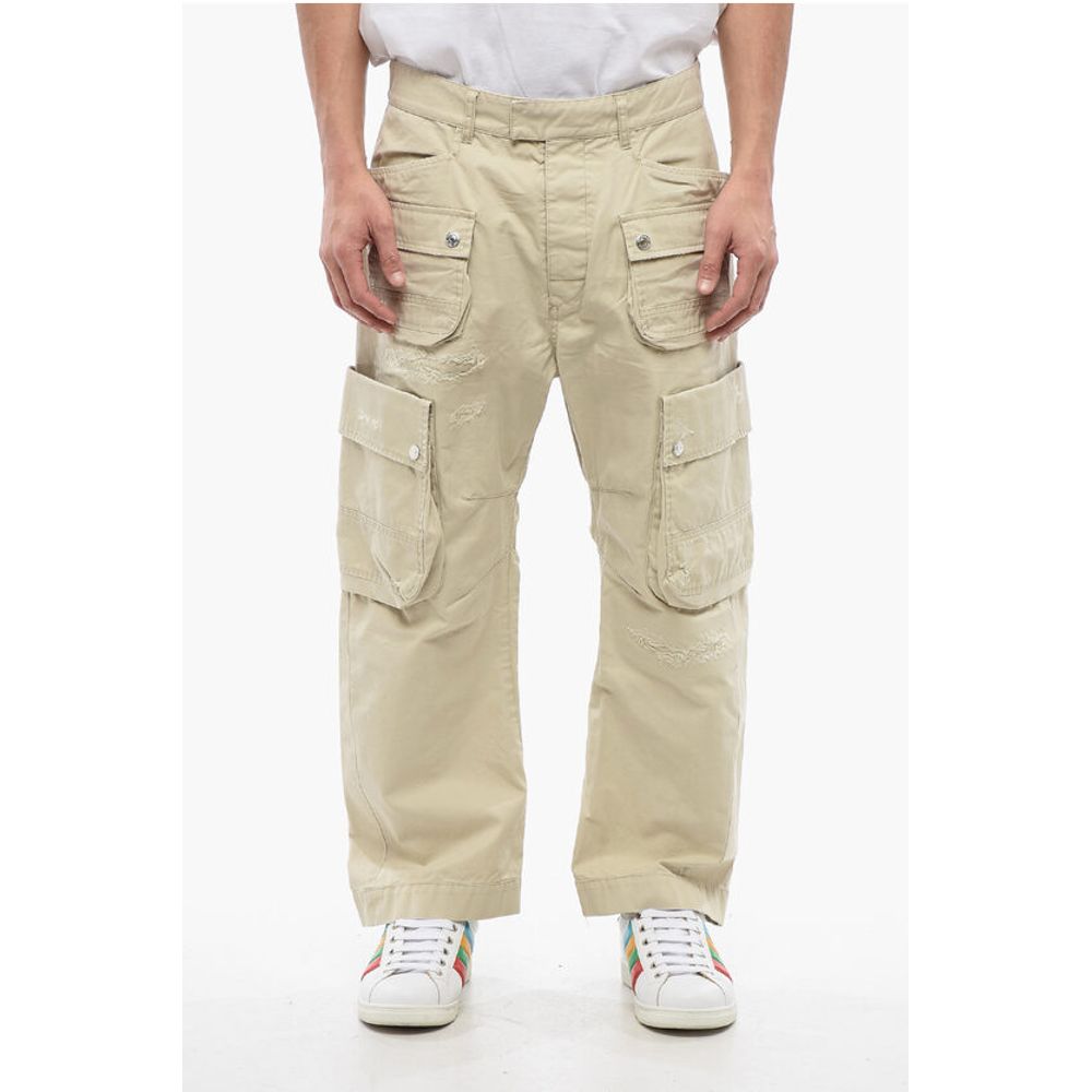 Dsquared² Cargo MULTIPOCKETS Pants With Distressed Effect