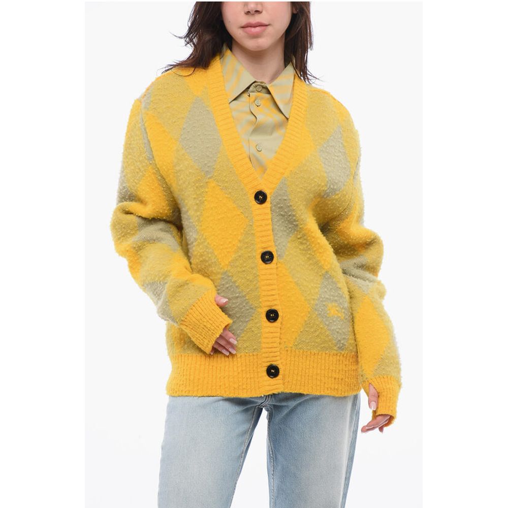 Burberry Argyle Patterned Wool Cardigan