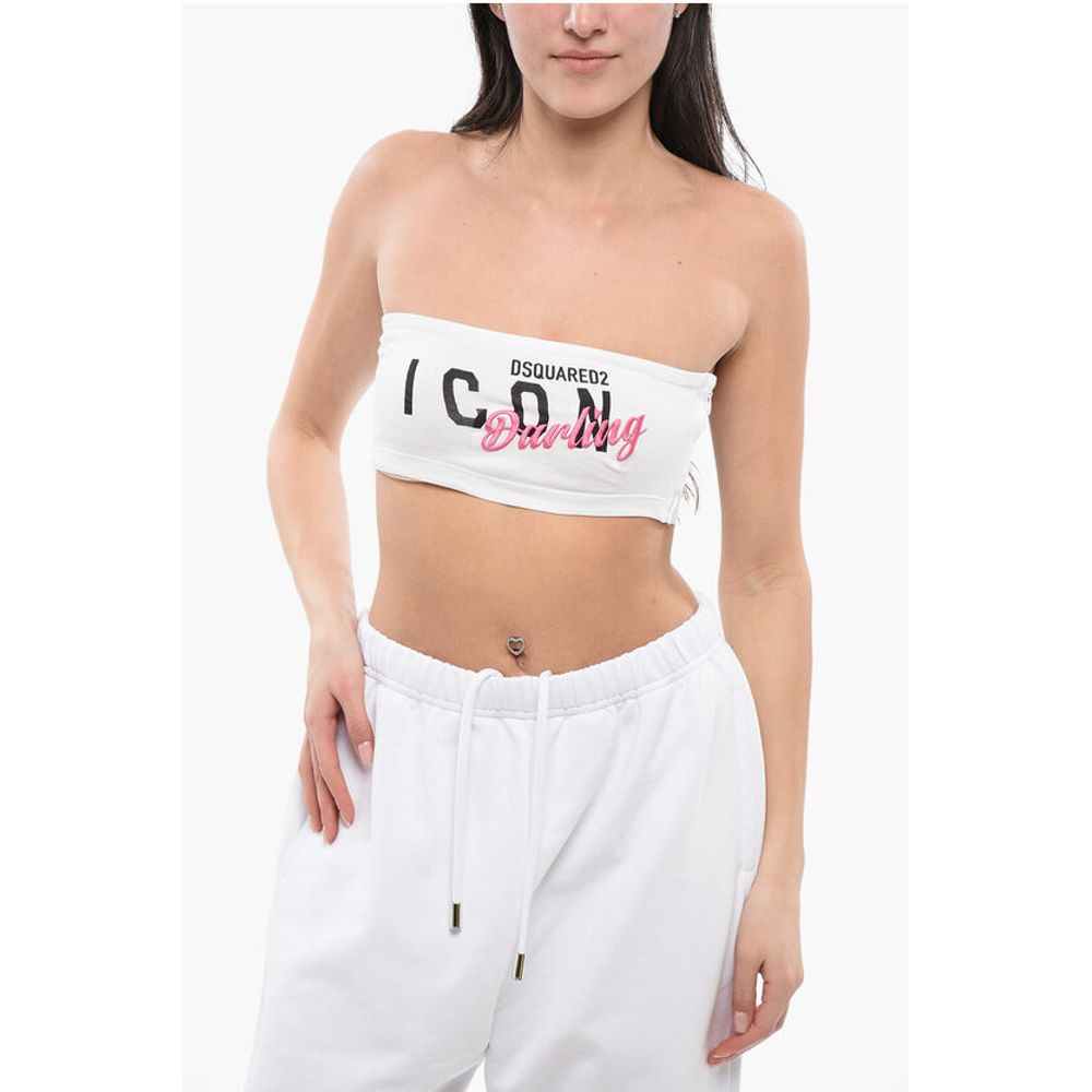 Dsquared² Printed Embroidered ICON DARLING Tube Top