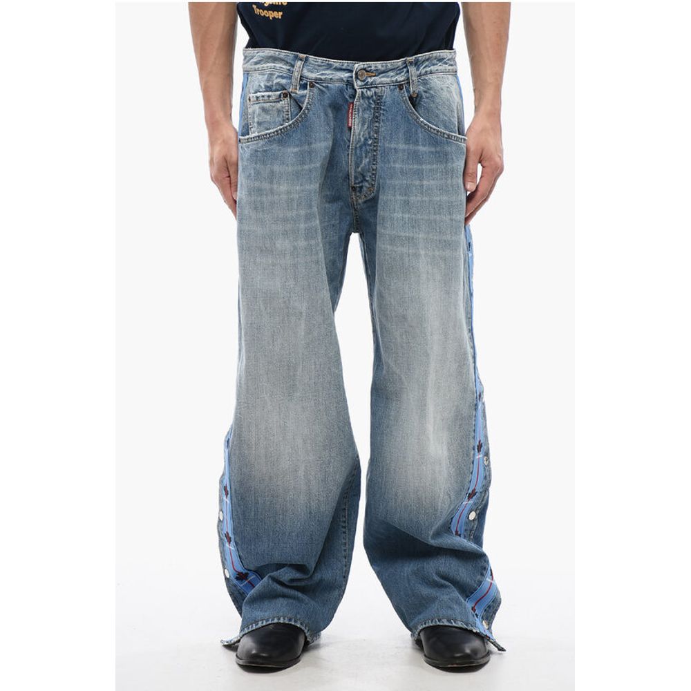 Dsquared² Straight Fit BIG Jeans With Logoed Bands And Side Buttons 27