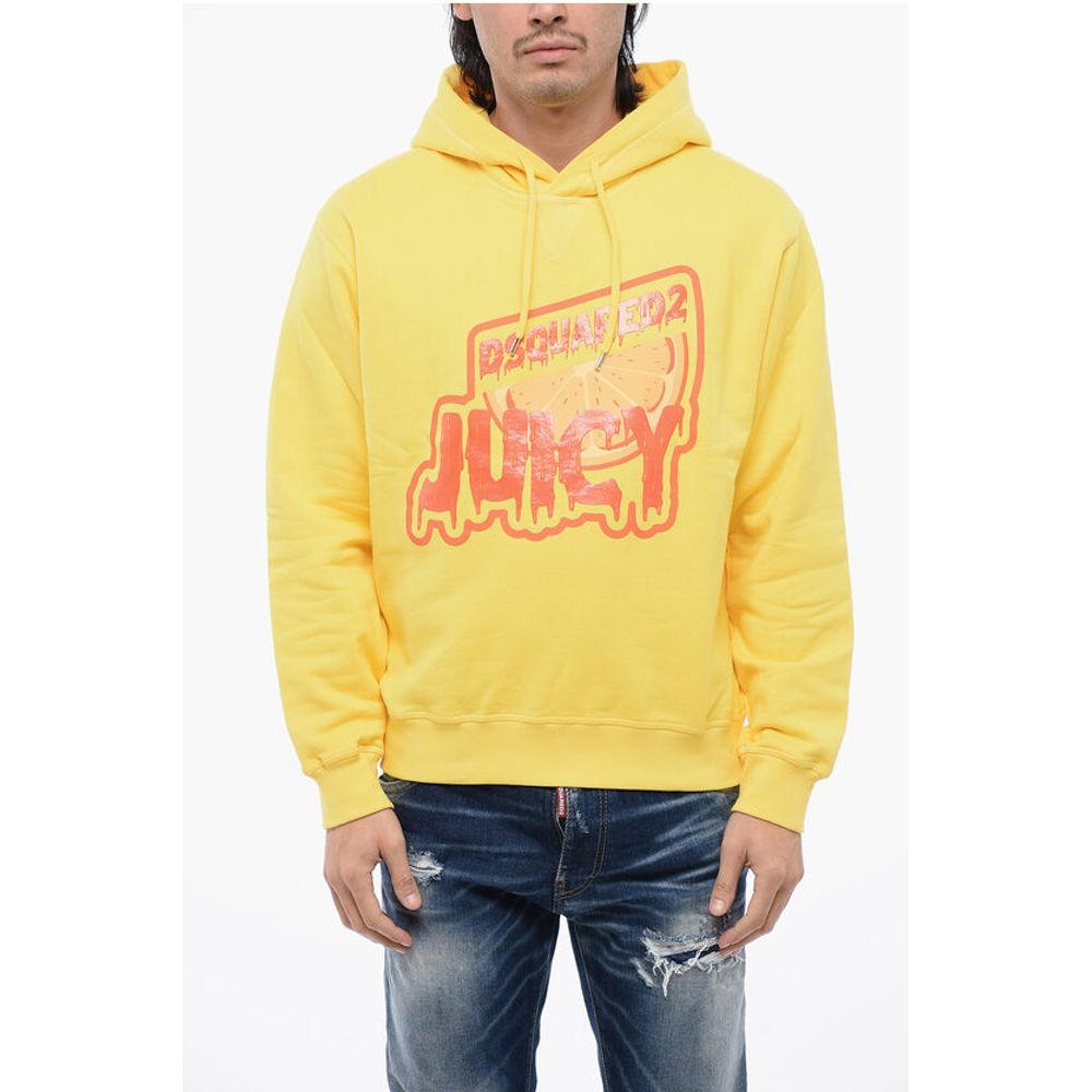 Dsquared² Cool-fit Hoodie Sweatshirt with Glossy Silicon Print