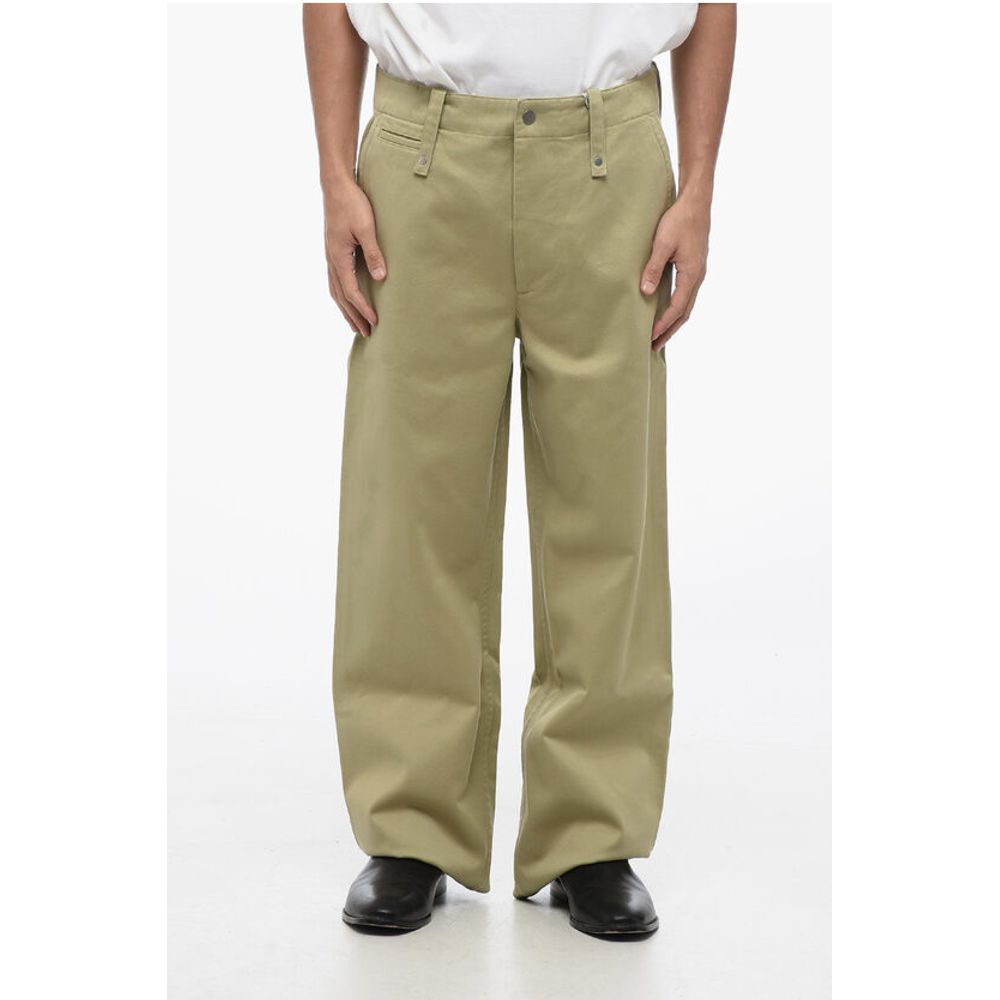 Burberry Cotton Wide Leg Pants with Belt Loops