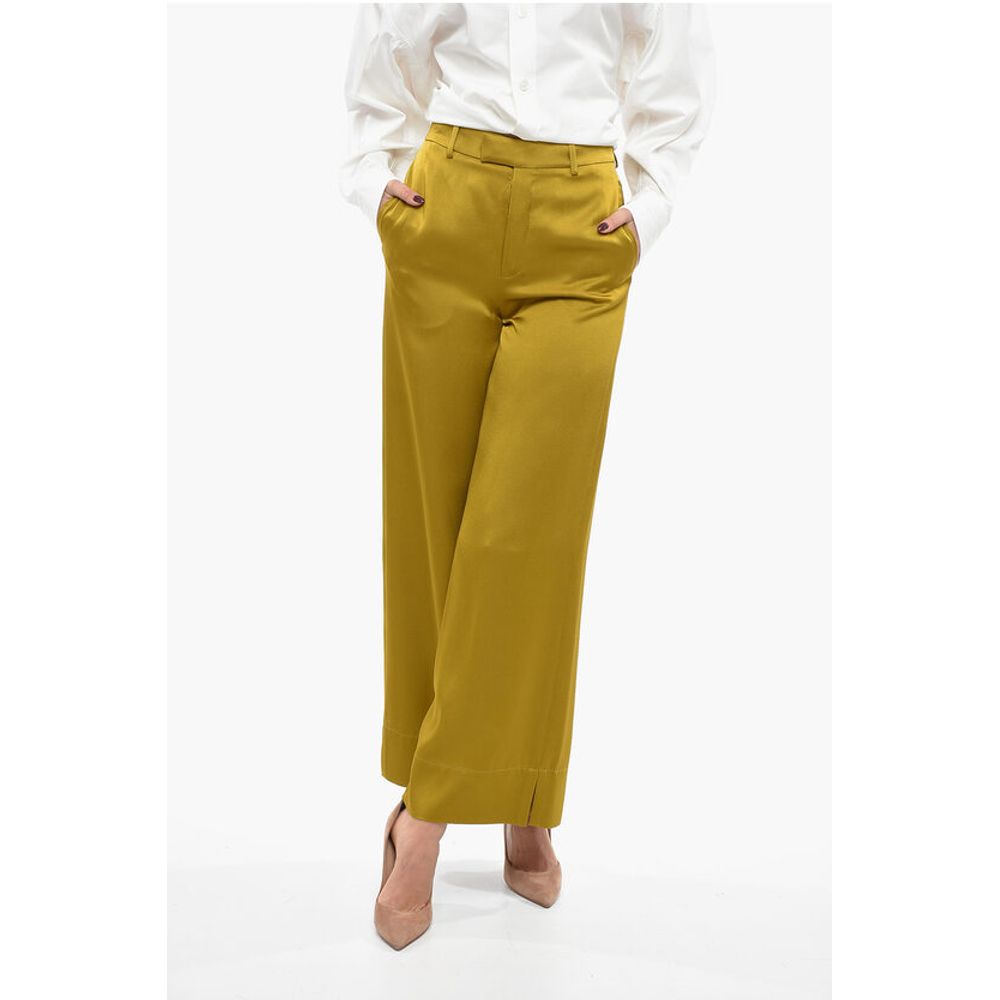 Saint Laurent Satin Palazzo Pants with Belt Loops