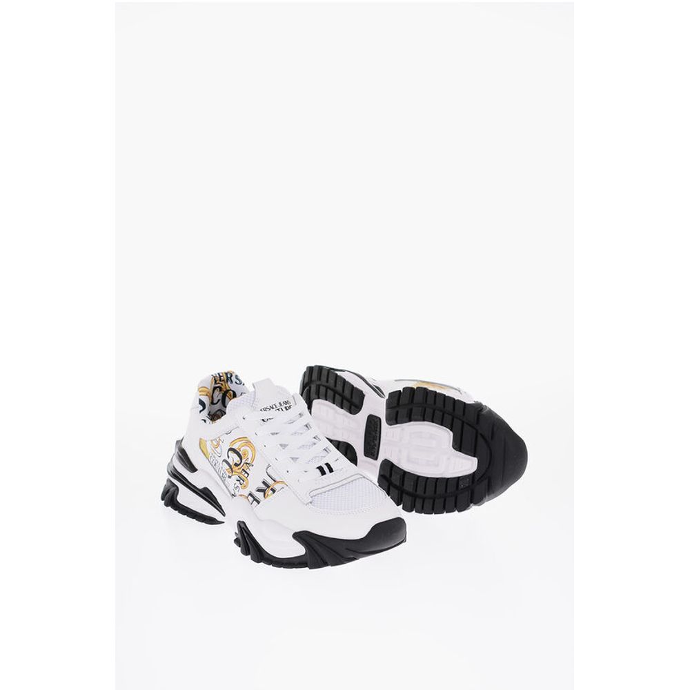 Versace JEANS COUTURE Leather Sneakers with Baroque Detail 6cm