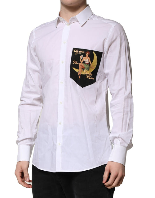 Dolce & Gabbana White MARTINI Long Sleeves Men Formal Shirt - ClickThatClicks 