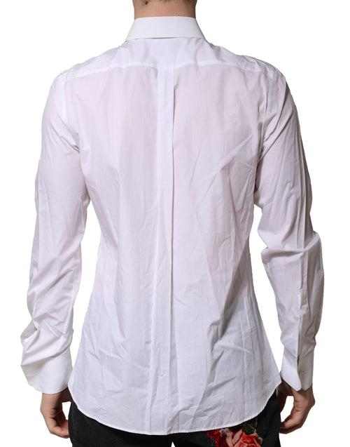 Dolce & Gabbana White MARTINI Long Sleeves Men Formal Shirt - ClickThatClicks 