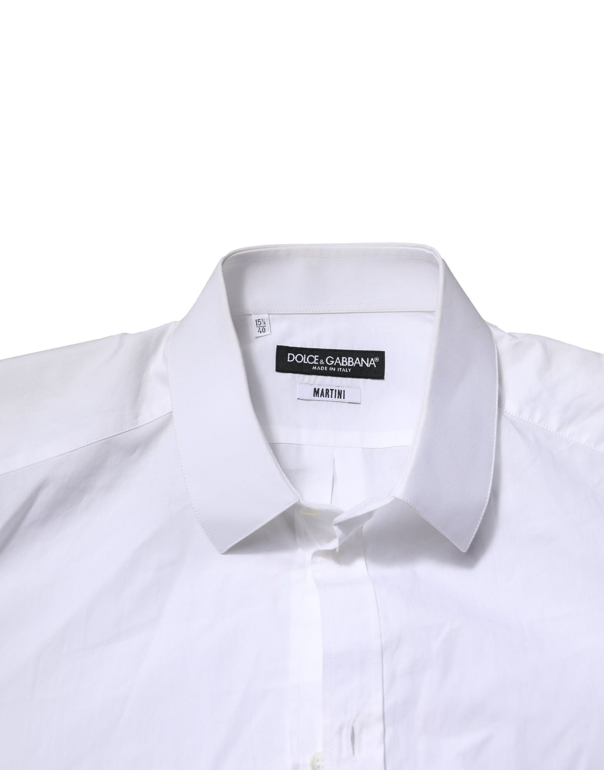 Dolce & Gabbana White MARTINI Long Sleeves Men Formal Shirt - ClickThatClicks 