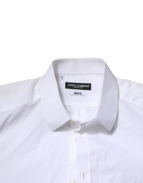 Dolce & Gabbana White MARTINI Long Sleeves Men Formal Shirt - ClickThatClicks 