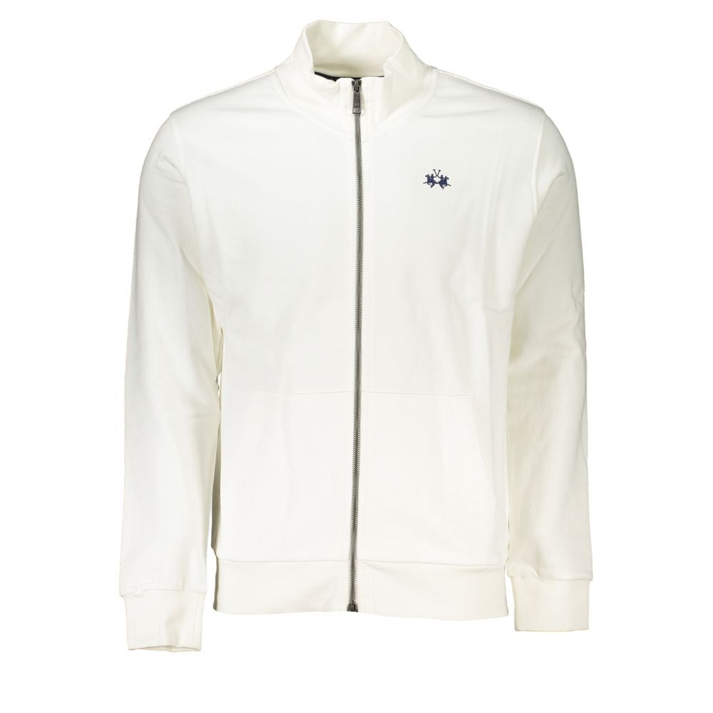 La Martina Bianco Cotton Men Sweatshirt - ClickThatClicks 