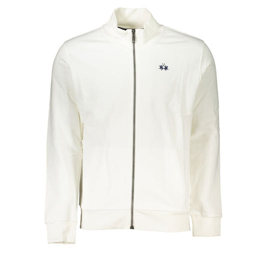 La Martina Bianco Cotton Men Sweatshirt - ClickThatClicks 