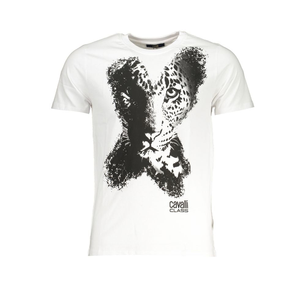 Cavalli Class White Cotton Men's T-Shirt - ClickThatClicks 