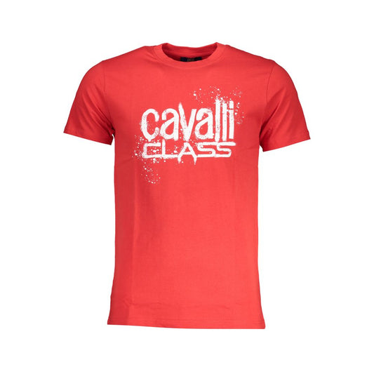 Cavalli Class Rosso Cotton Mens T-Shirt - ClickThatClicks 