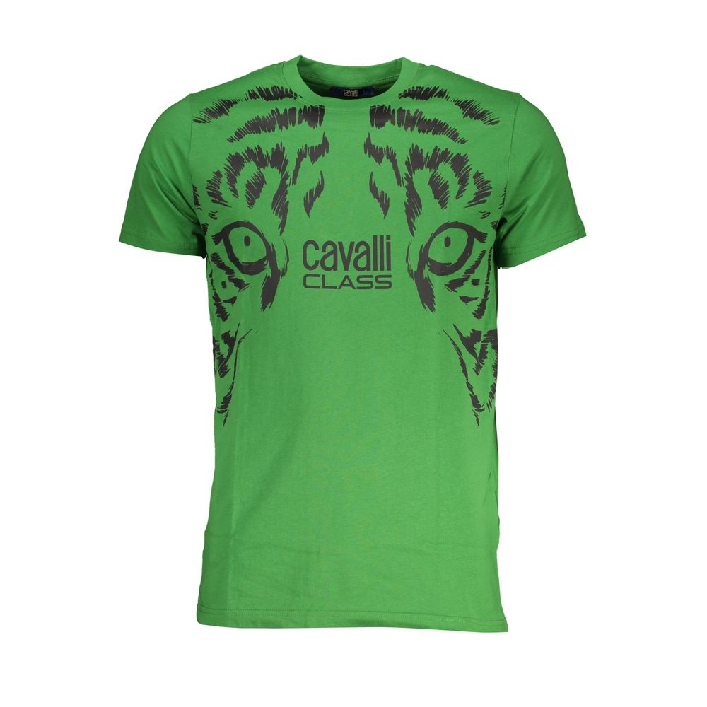 Cavalli Class Verde Cotton Men T-Shirt - ClickThatClicks 