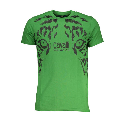 Cavalli Class Verde Cotton Men T-Shirt - ClickThatClicks 