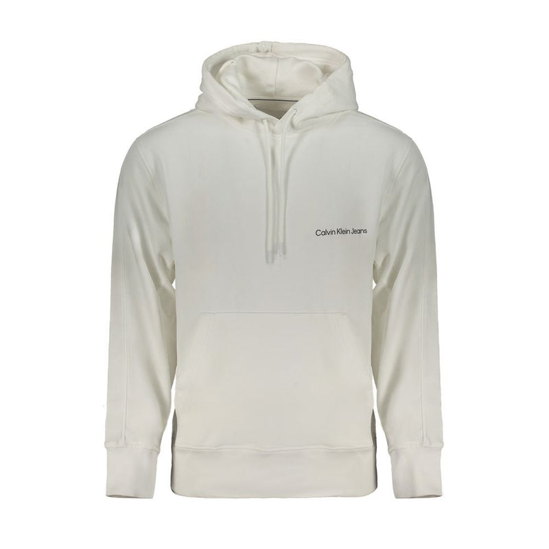 Calvin Klein White Cotton Men Sweater with Hood