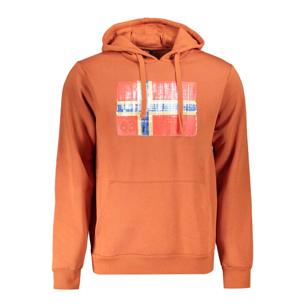 Norway 1963 Brown Cotton Men Sweater Hoodie