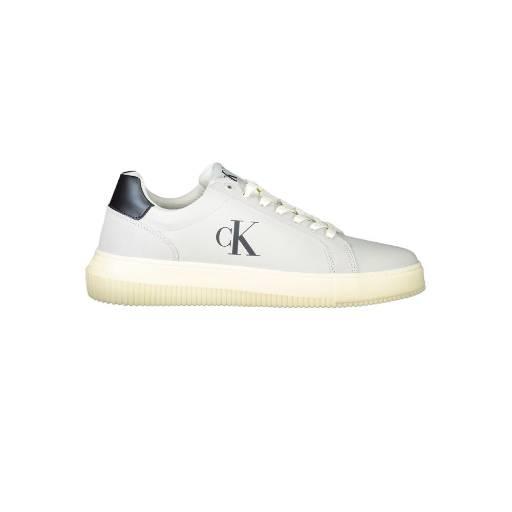 Calvin Klein White Polyurethane Men's Sneaker - ClickThatClicks 